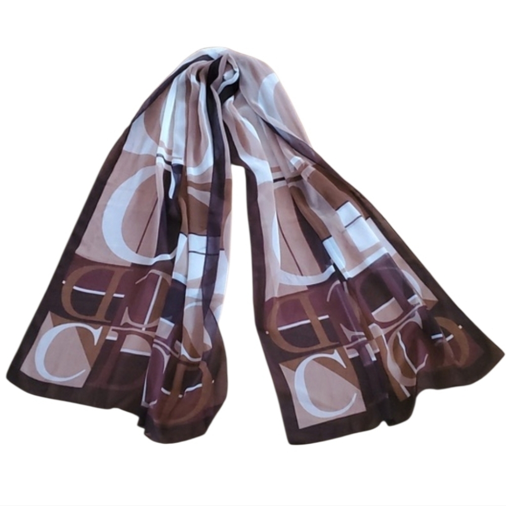 Vintage 70's Christian DIOR Large Geometric Patter Logo Scarf